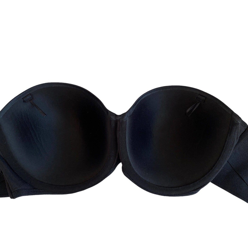 Lilyette Black Strapless Elastic Wings 0929 Comfort Coverage Sz 38DD - Picture 3 of 6